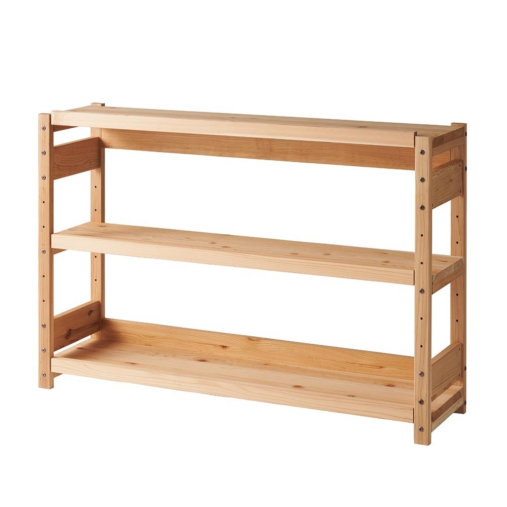 日田杉 天然木頑丈ラック ロータイプ 幅150cm キャビネット リビングボード リビング収納 626304