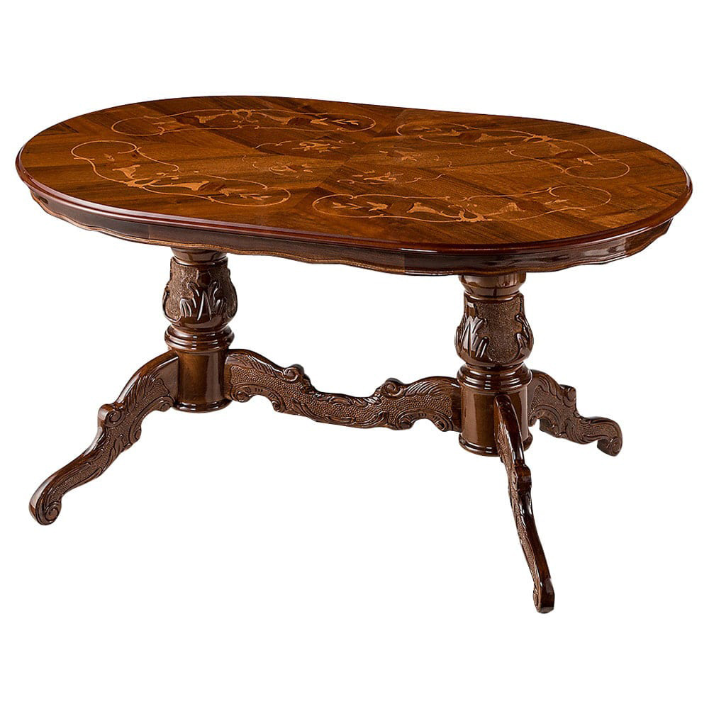 イタリア製 象がんオーバルダイニングテーブル 幅140cm ダイニングテーブル テーブル 626406