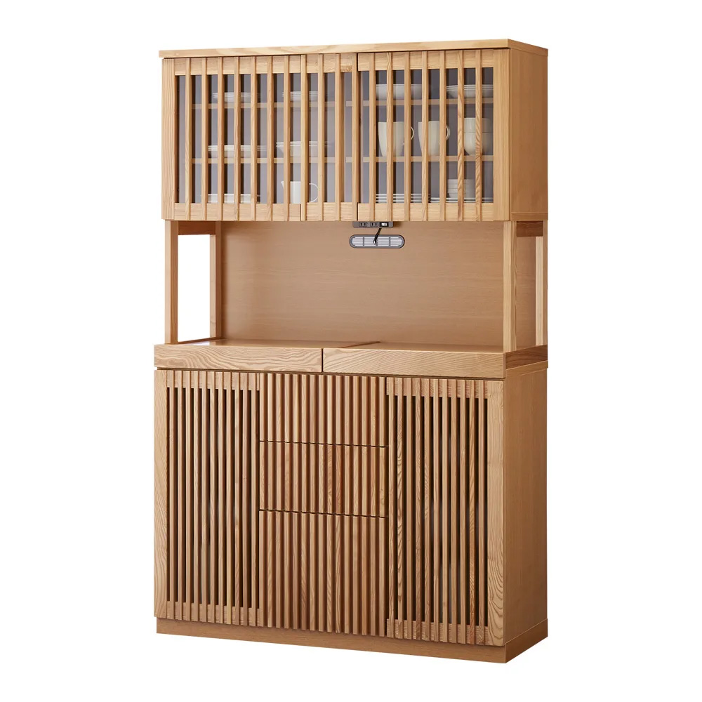 和モダン タモ天然木格子 ダイニングシリーズ 家電収納庫 幅120cm奥行48cm キッチンボード キッチン収納 626503