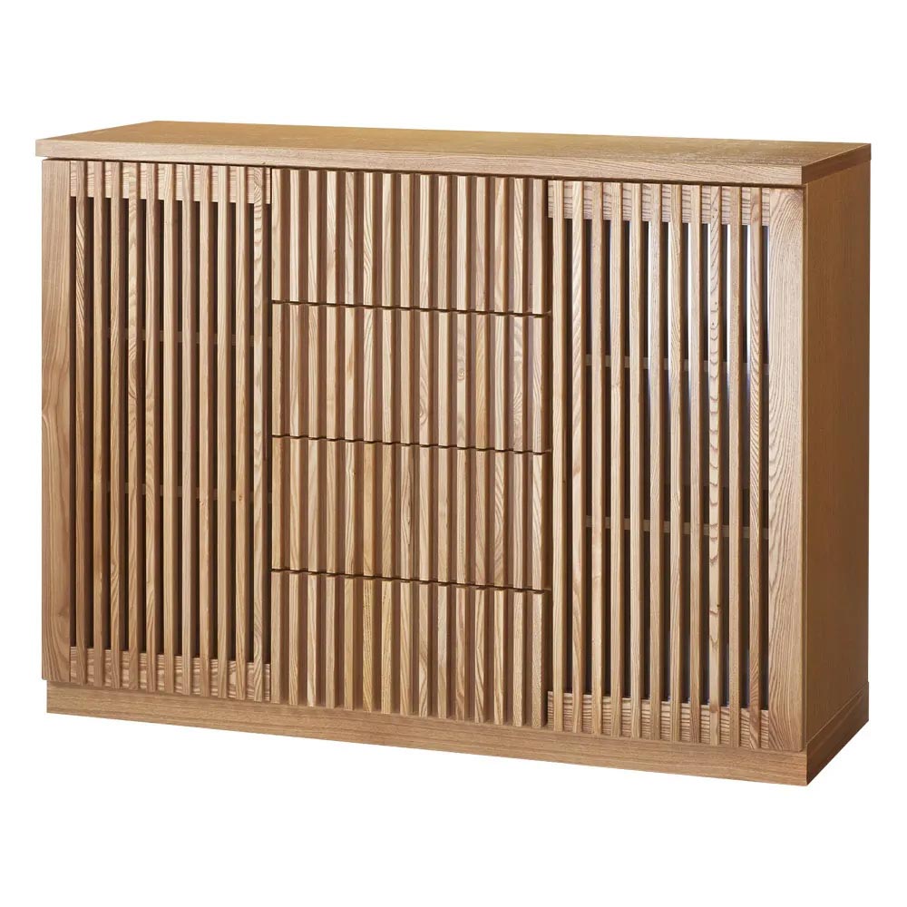 和モダン タモ天然木格子 リビング収納シリーズ リビングボード キャビネット リビングボード リビング収納 626508