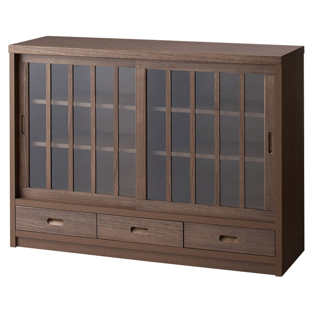 日本製 桐天然木水屋シリーズ サイドボード・幅120cm キャビネット リビングボード リビング収納 626510