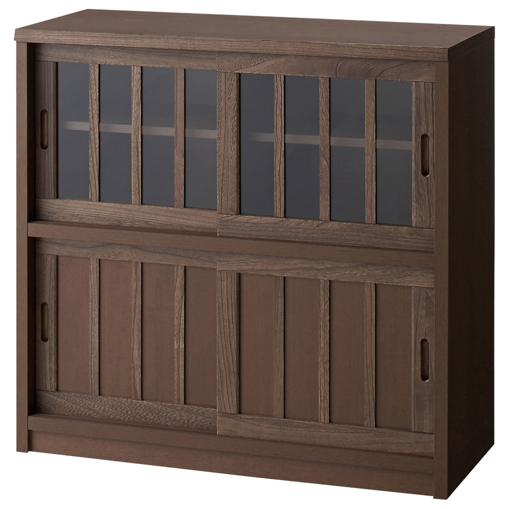 日本製 桐天然木水屋シリーズ キャビネットロー・幅90cm キャビネット リビングボード リビング収納 626511