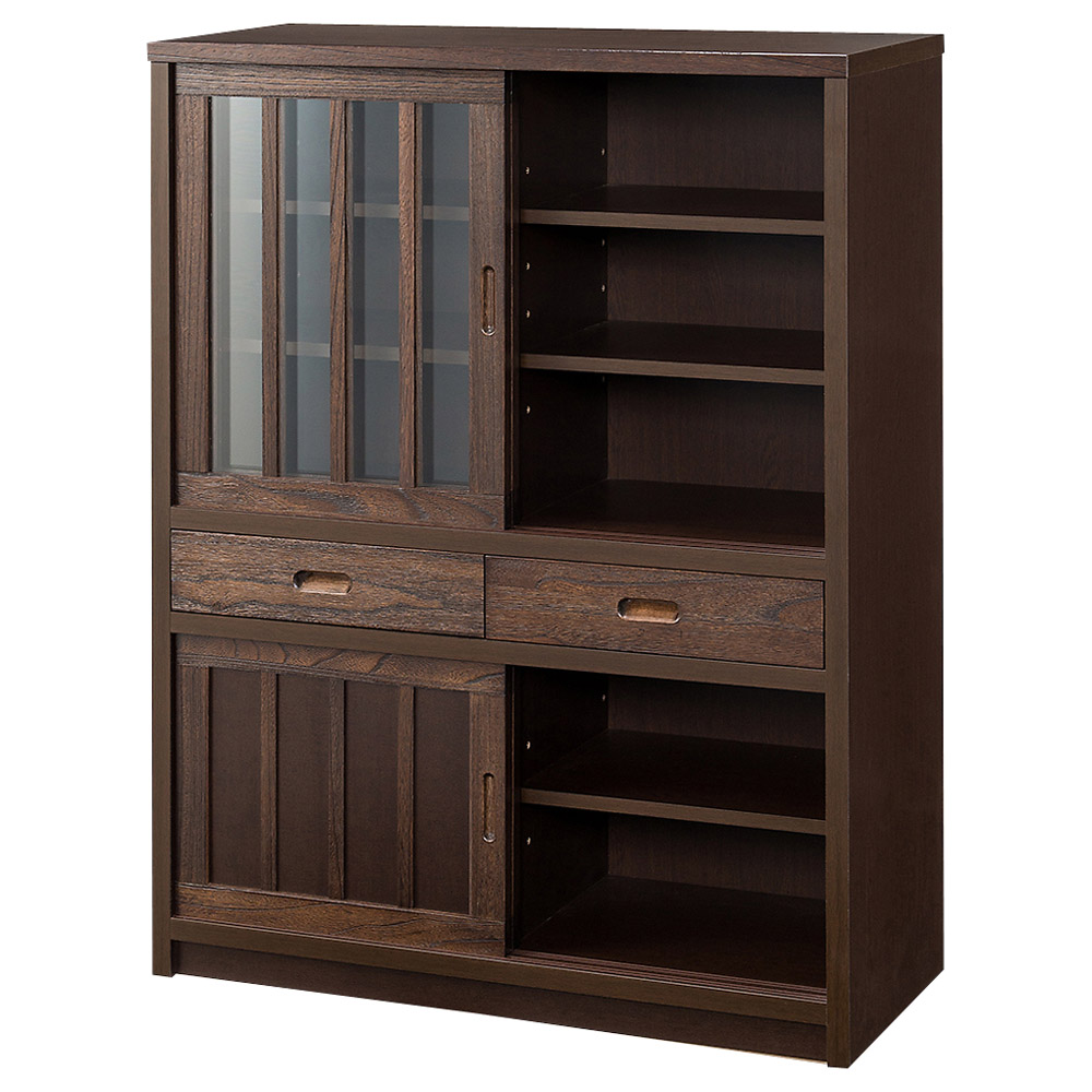 日本製 桐天然木水屋箪笥 キャビネットハイ・幅90cm キャビネット リビングボード リビング収納 626512