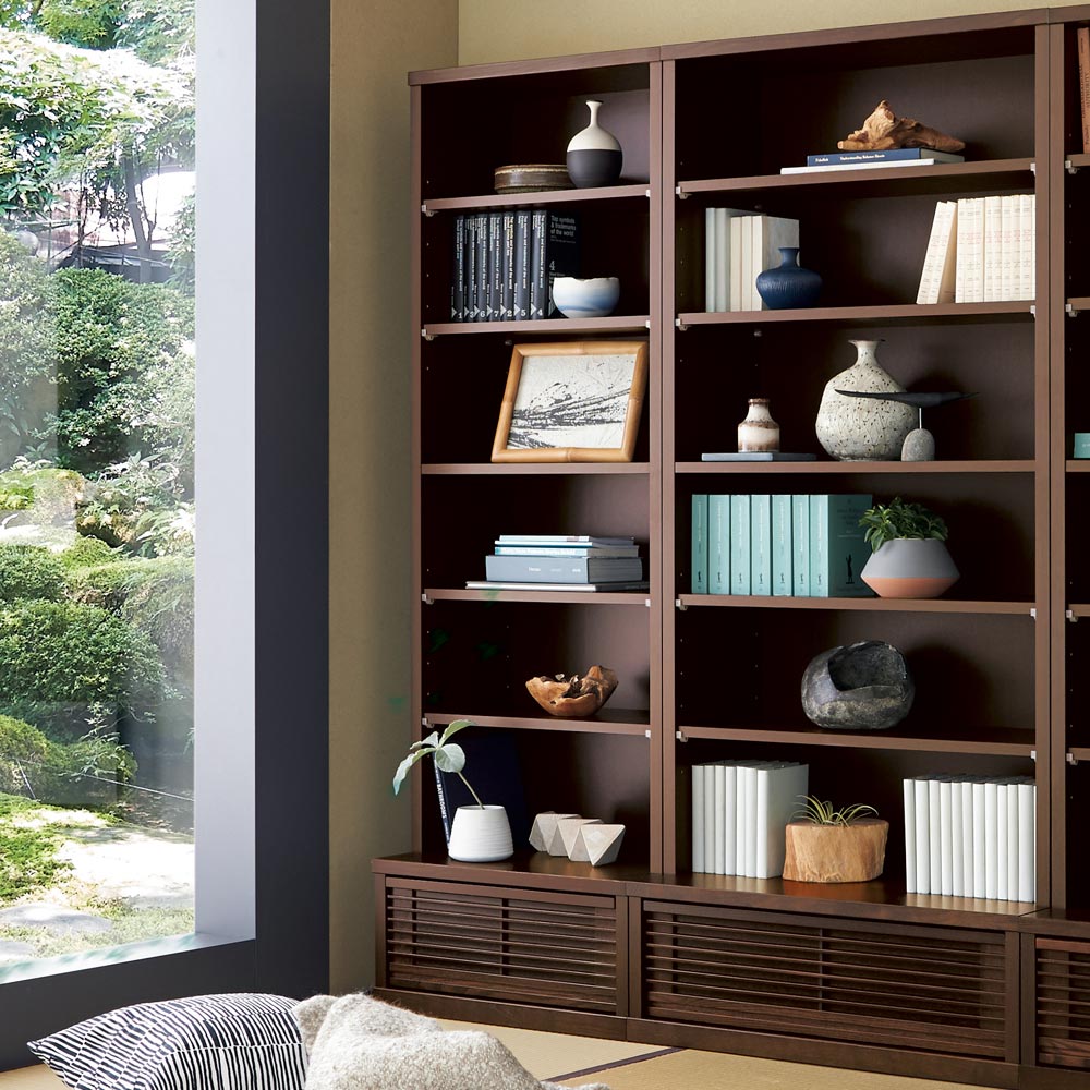 タモ天然木格子本棚 ハイタイプ(高さ180cm) 幅60cm 本棚 ブックシェルフ 書棚 ラック シェルフ 626519