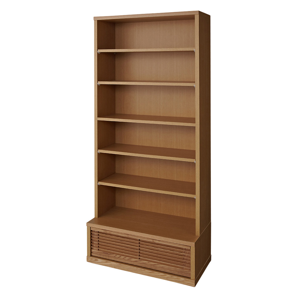 タモ天然木格子本棚 ハイタイプ(高さ180cm) 幅80cm 本棚 ブックシェルフ 書棚 ラック シェルフ 626520