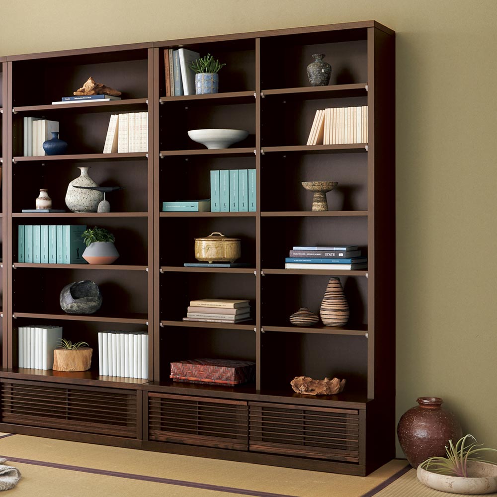 タモ天然木格子本棚 ハイタイプ(高さ180cm) 幅100cm 本棚 ブックシェルフ 書棚 ラック シェルフ 626521