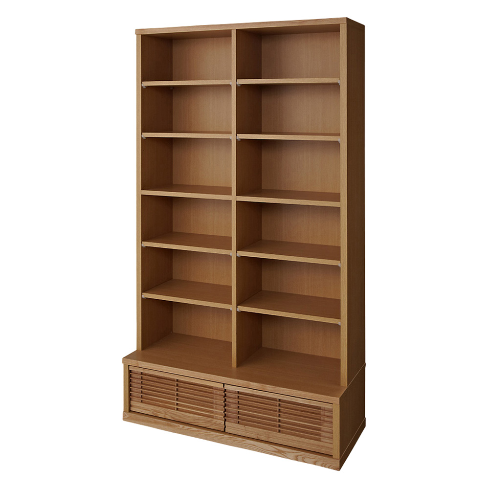 タモ天然木格子本棚 ハイタイプ(高さ180cm) 幅100cm 本棚 ブックシェルフ 書棚 ラック シェルフ 626521