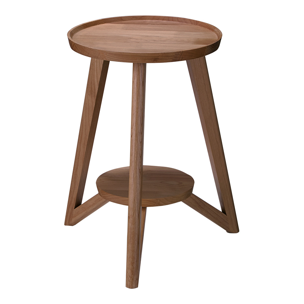 アルダー無垢材サイドテーブル 幅46cm 円形 丸テーブル テーブル 626652