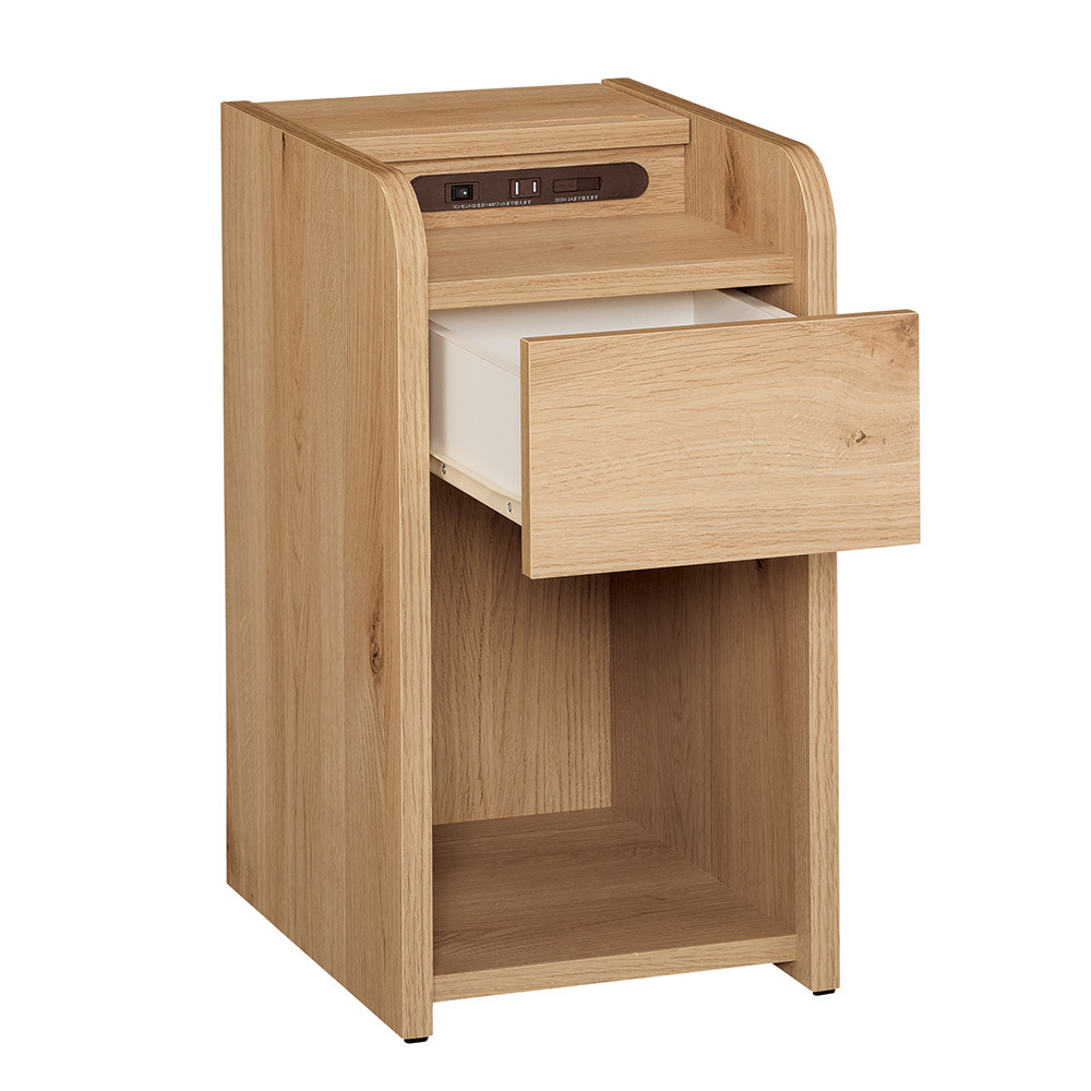 明るさ調節できる照明付きナイトテーブル 幅30cm サイドテーブル ナイトテーブル テーブル 626903