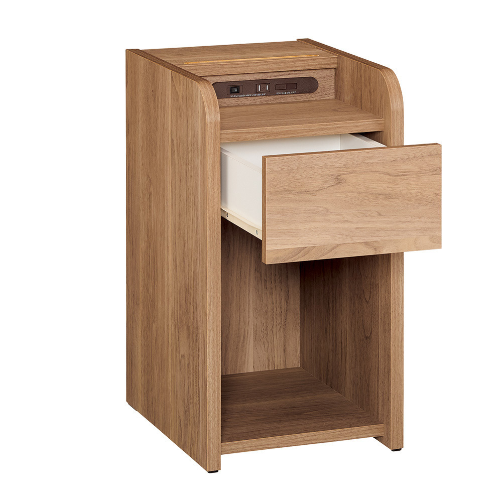 明るさ調節できる照明付きナイトテーブル 幅30cm サイドテーブル ナイトテーブル テーブル 626903