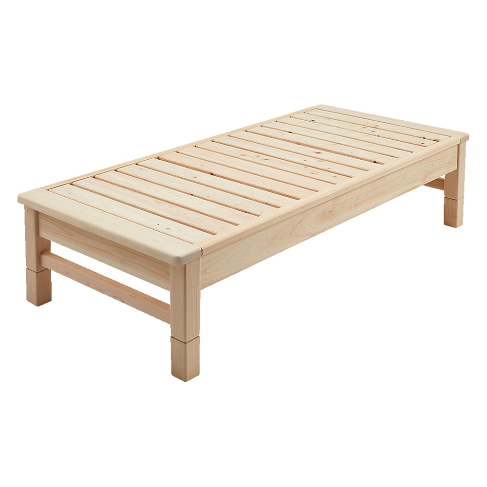 ≪幅80cm≫東濃ひのき 高さ調節すのこベッド ショートサイズ長さ180cm ベッド 626911