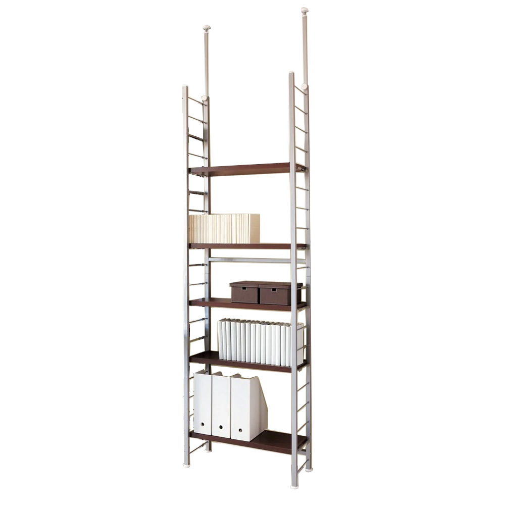 突っ張り式高さ調節シリーズ シェルフラック 幅60奥行30cm 突っ張り収納 ラック 本棚 シェルフ 627002