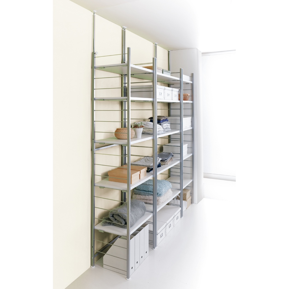 突っ張り式高さ調節シリーズ シェルフラック 幅60奥行40cm 突っ張り収納 ラック 本棚 シェルフ 627003