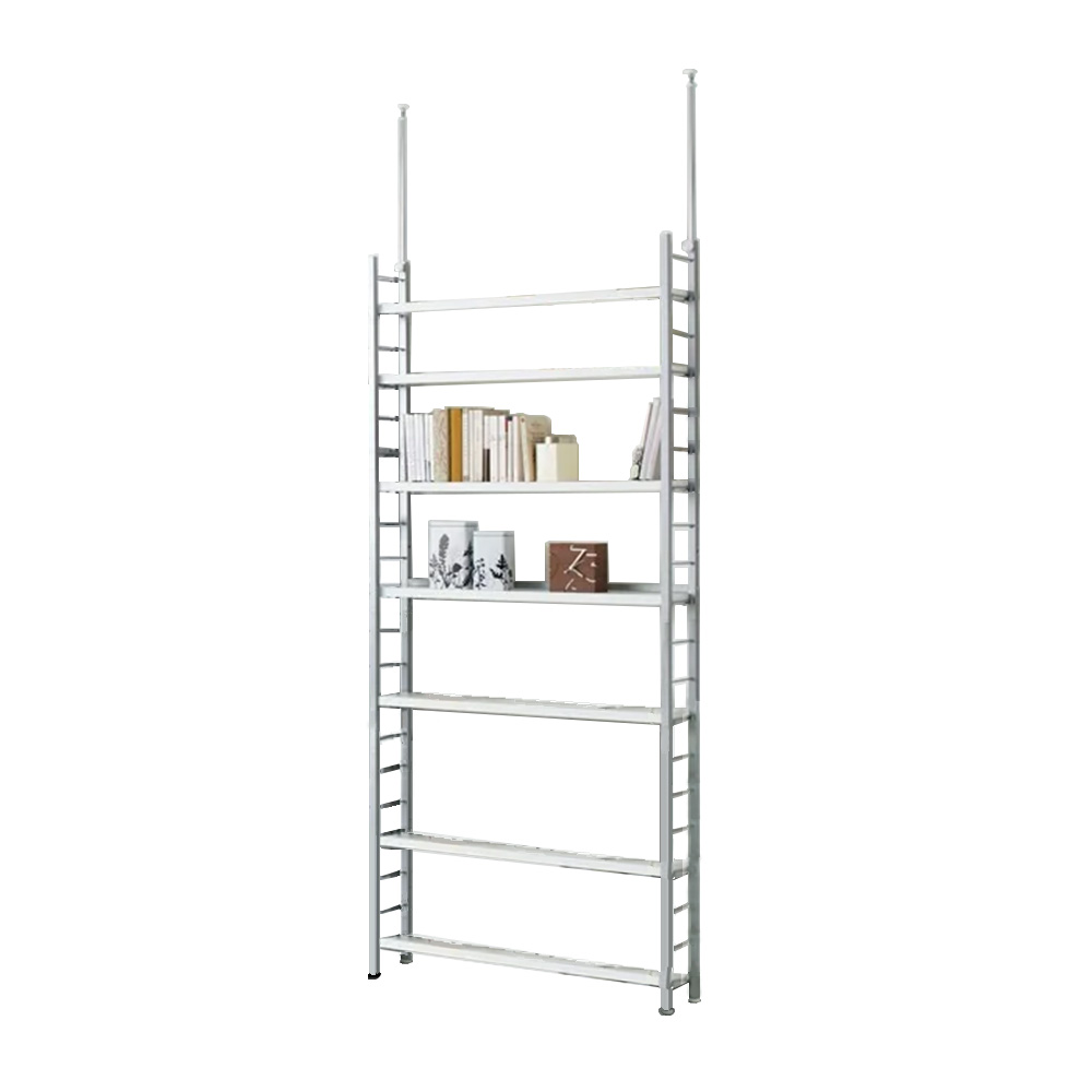 突っ張り式高さ調節シリーズ シェルフラック 幅90奥行20cm 突っ張り収納 ラック 本棚 シェルフ 627004