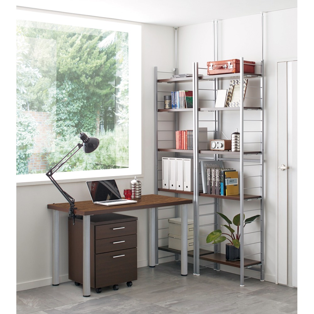 突っ張り式高さ調節シリーズ シェルフラック 幅90奥行40cm 突っ張り収納 ラック 本棚 シェルフ 627006