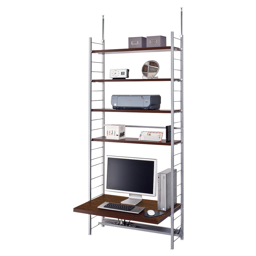 突っ張り式高さ調節シリーズ デスクラック 幅90cm パソコン PC ワーク 袖机 机 627008