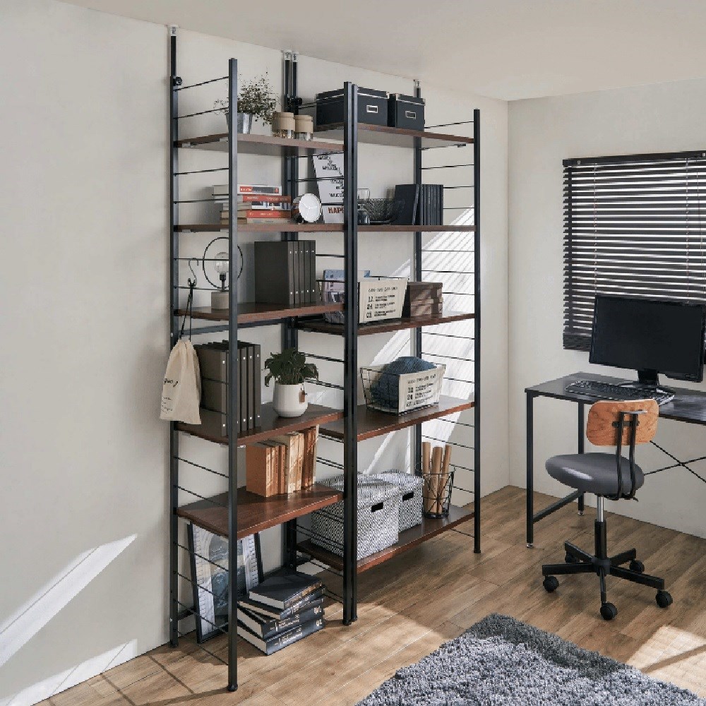 突っ張り式高さ調節シリーズ 伸長デスクラック 幅118cm パソコン PC ワーク 袖机 机 627010