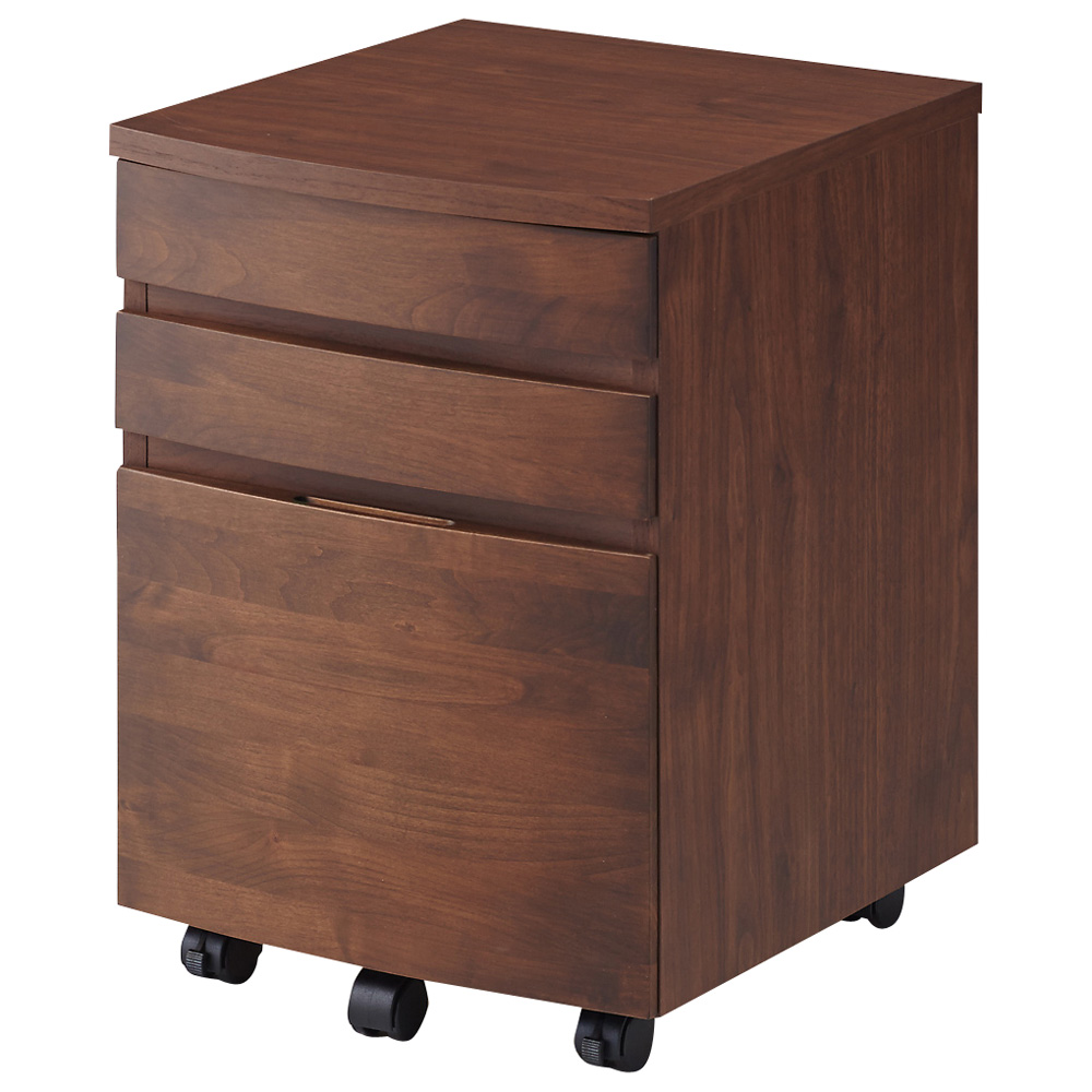 アルダー天然木 アールデザインデスクシリーズ デスク下チェスト サイド 脇机 机 627016