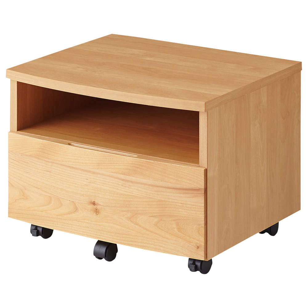 アルダー天然木 アールデザインデスクシリーズ プリンター台 台 ラック リビング収納 627017