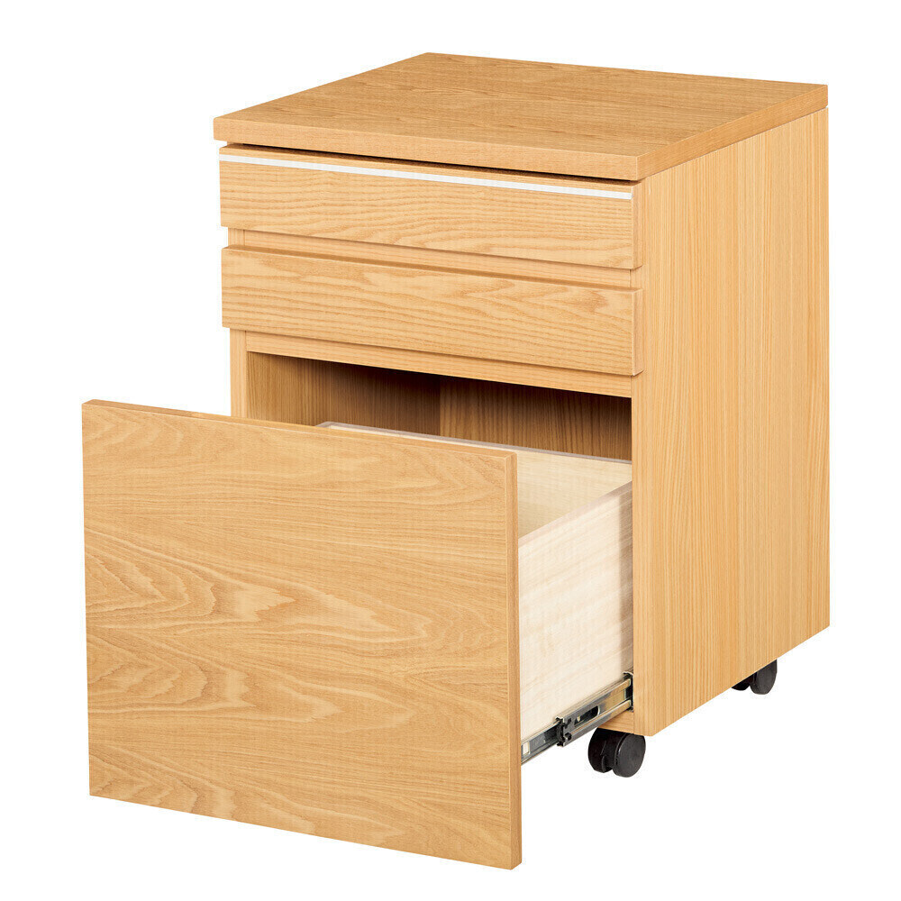 天然木アルミラインシリーズ デスクワゴン サイド 脇机 机 627104