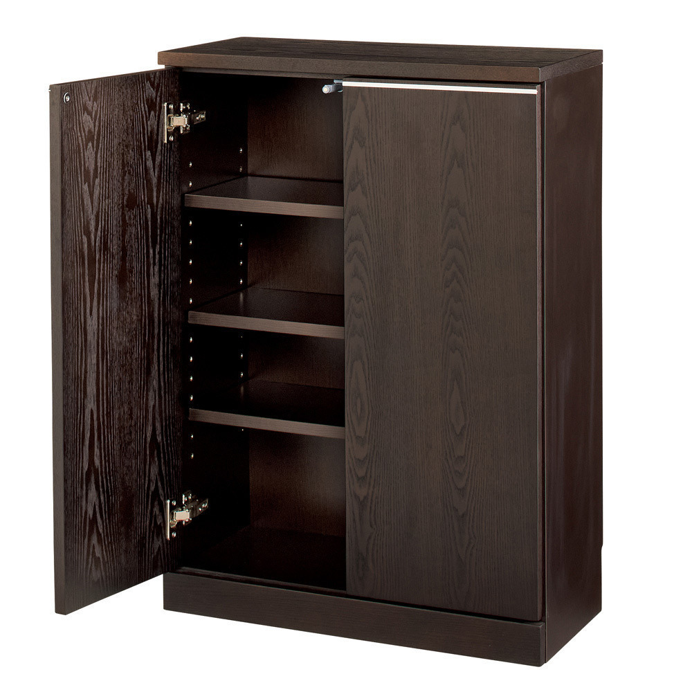 天然木アルミラインシリーズ キャビネット 2枚扉 キャビネット リビングボード リビング収納 627106