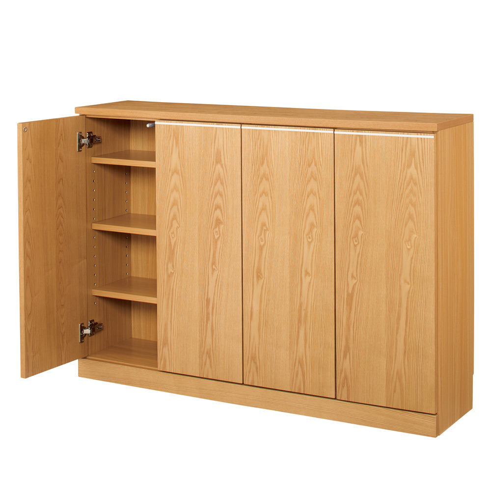 天然木アルミラインシリーズ キャビネット 4枚扉 キャビネット リビングボード リビング収納 627107