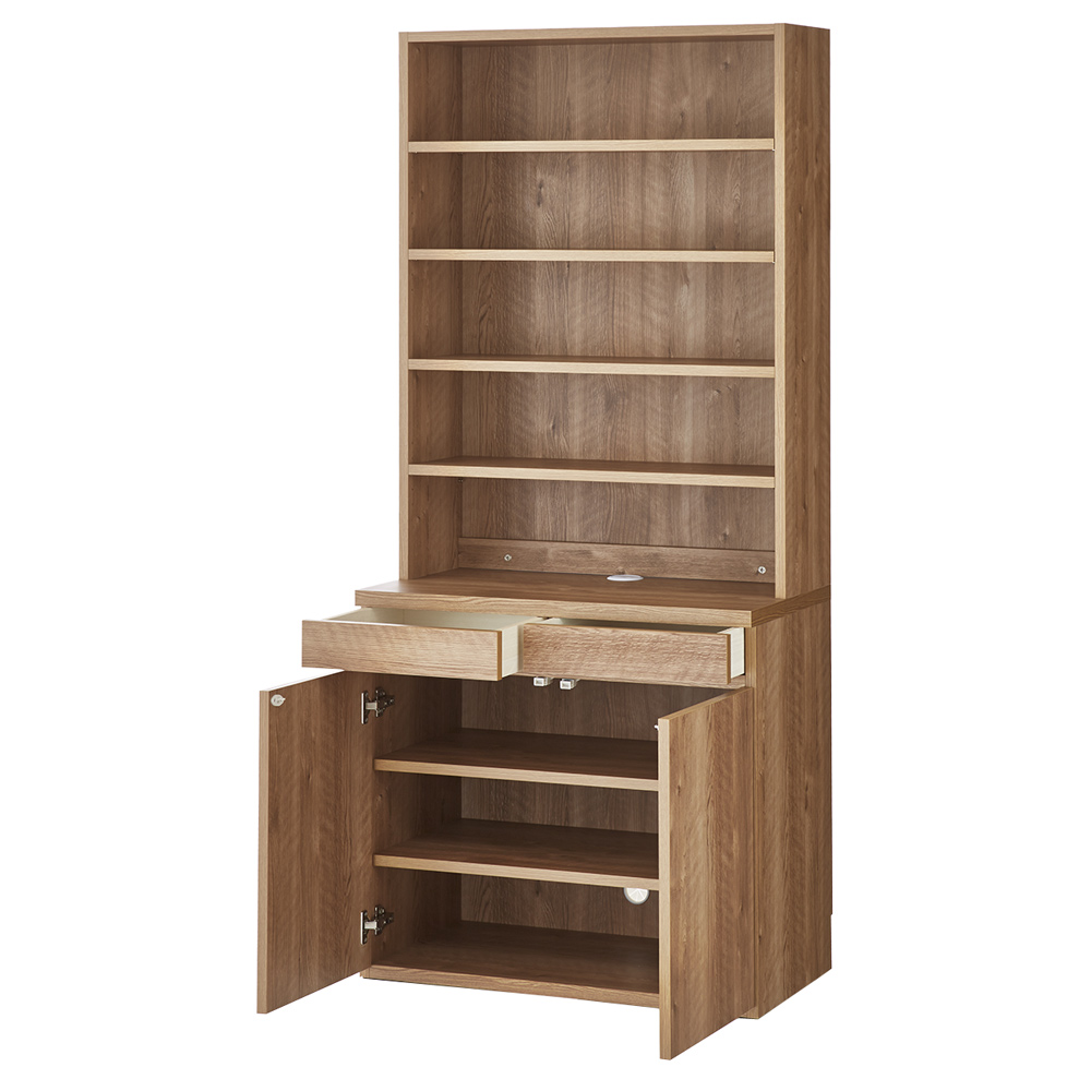 ホームライブラリーシリーズ キャビネット 幅80cm 高さ180cm オフィス 事務 書斎机 ホームオフィス家具 627111