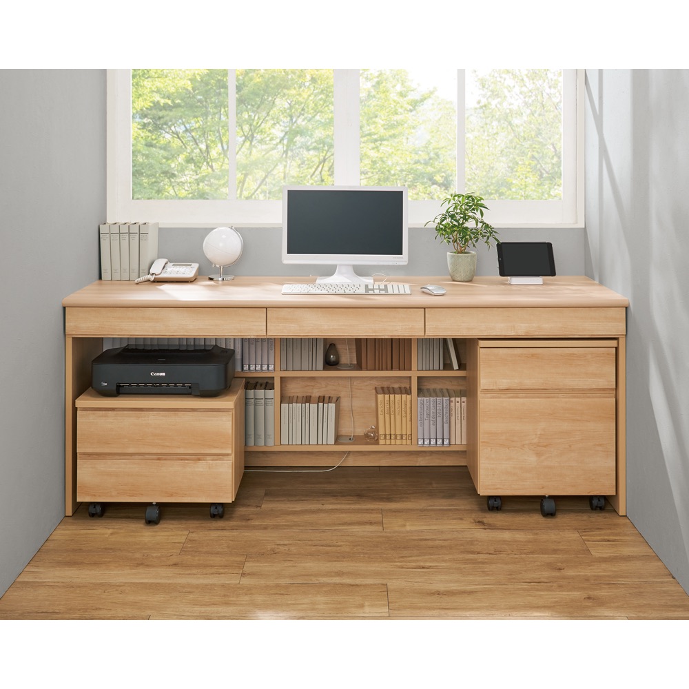 ジャストフィットするデスクシリーズ プリンターカート 台 ラック リビング収納 627125