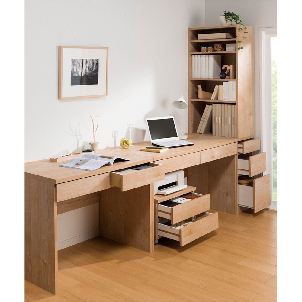 天然木調 配線すっきりデスクシリーズ デスク・幅150奥行60cm オフィス 事務 書斎机 机 627206