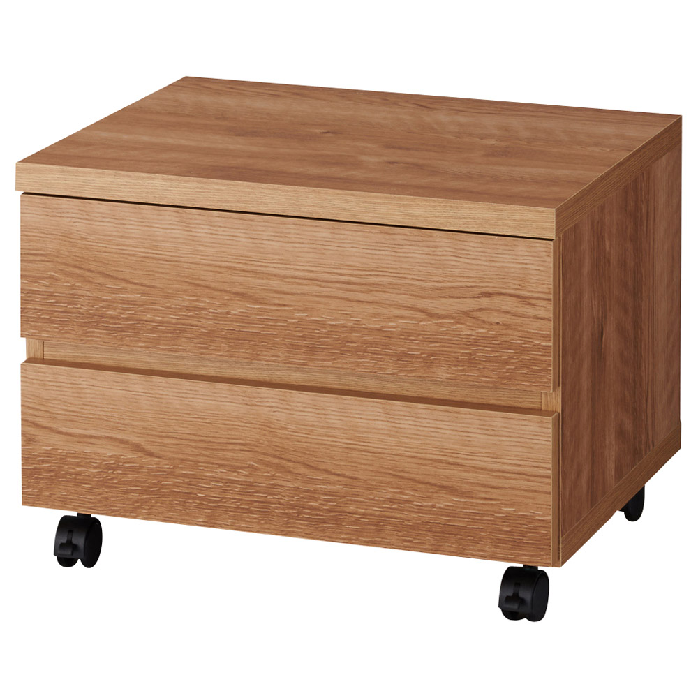 天然木調 配線すっきりデスクシリーズ プリンターカート・幅50奥行39.5高さ37cm 台 ラック リビング収納 627207