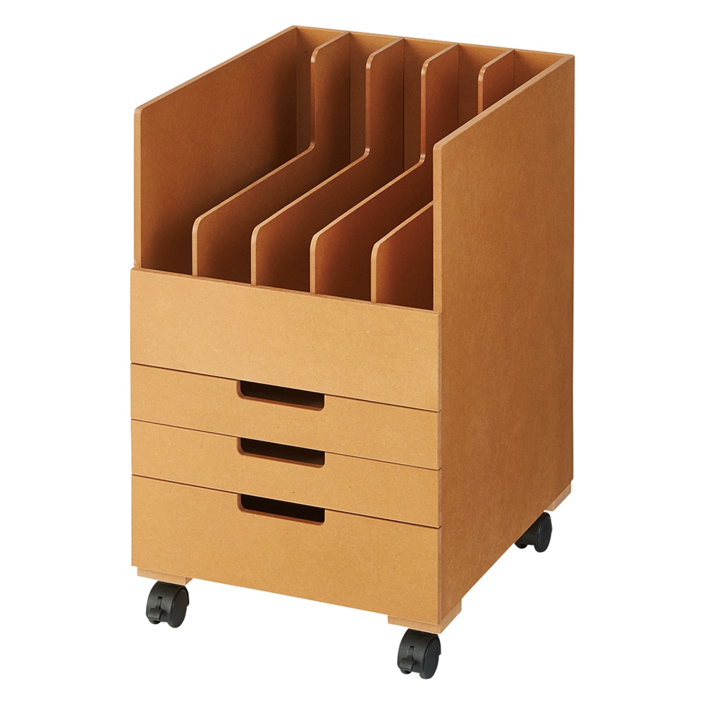 【引き出し6段】テーブル上がいつも片付く リビング学習ワゴン 台 ラック ホームオフィス家具 627307