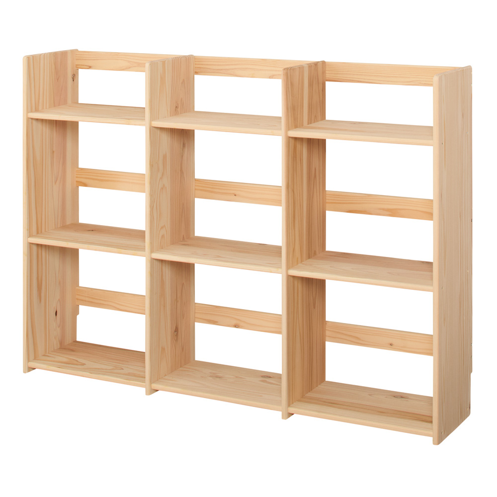 ≪幅117cm≫ 国産杉の収納ラックシリーズ テキスト収納ラック キッチンカウンター下収納 キッチン収納 627313