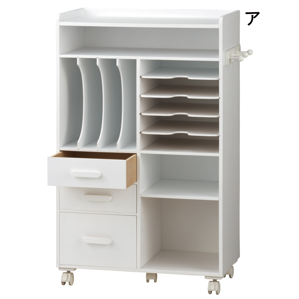 ［国産］塾や習い事の物までひとまとめワゴン（ランドセルラック） 絵本ラック 絵本棚 キッズ ベビー 627314