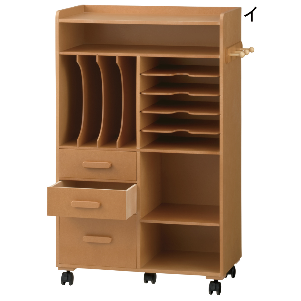 ［国産］塾や習い事の物までひとまとめワゴン（ランドセルラック） 絵本ラック 絵本棚 キッズ ベビー 627314