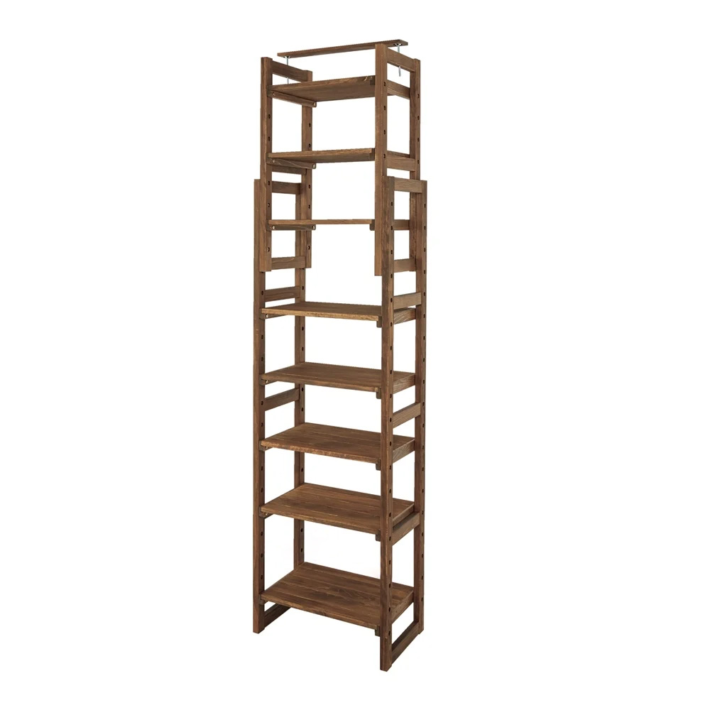 日本製東濃檜 大量収納が叶う国産頑丈突っ張りシェルフ 幅60cm奥行38cm(天井対応高さ188cm-252cm) 突っ張り収納 ラック 本棚 シェルフ 627409