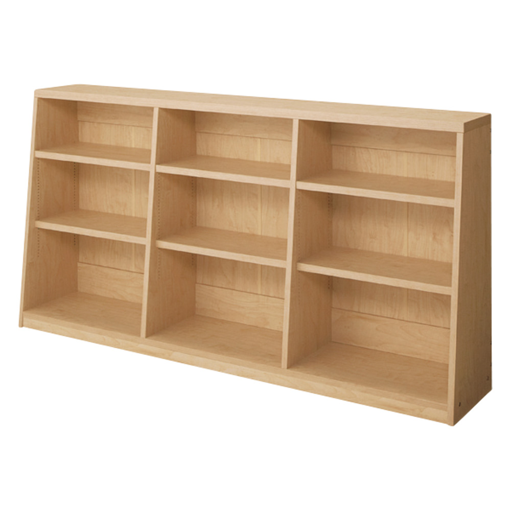 ≪幅150cm高さ76.5cm≫ 脚元安定1cmピッチ棚板頑丈薄型書棚 高さ76.5cm 本棚 ブックシェルフ 書棚 ラック シェルフ 627509