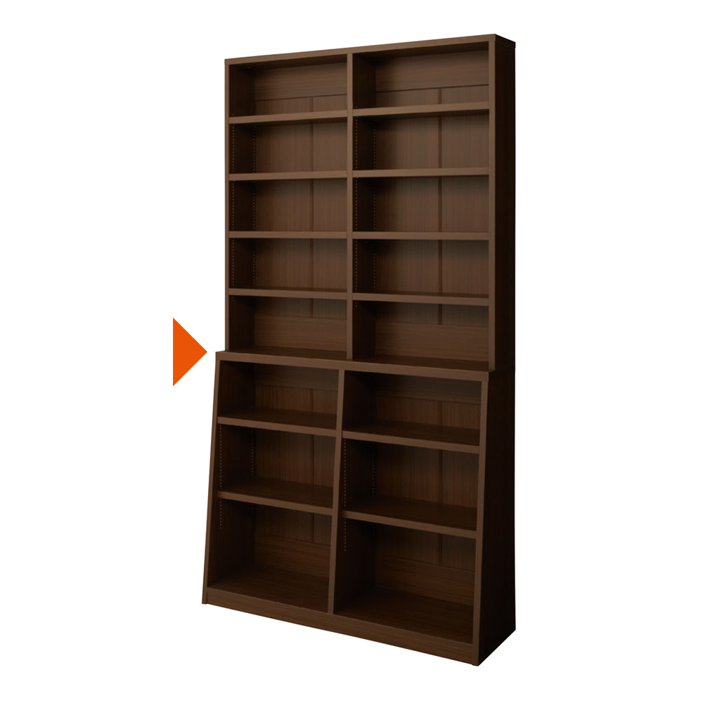 ≪幅118cm高さ168.5cm≫ 脚元安定1cmピッチ棚板頑丈薄型書棚 高さ168.5cm 本棚 ブックシェルフ 書棚 ラック シェルフ 627511