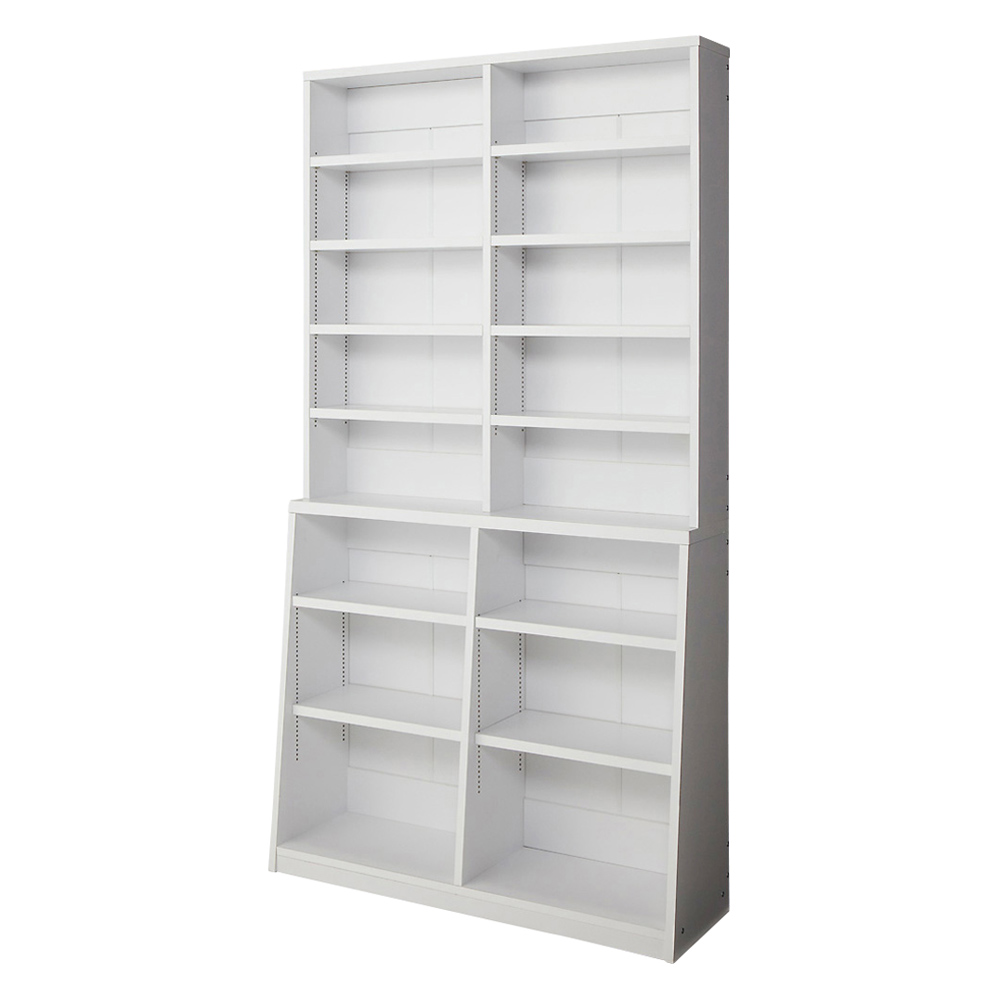 ≪幅118cm高さ168.5cm≫ 脚元安定1cmピッチ棚板頑丈薄型書棚 高さ168.5cm 本棚 ブックシェルフ 書棚 ラック シェルフ 627511