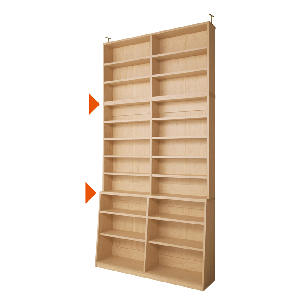 ≪幅118cm本体高さ232.5cm≫ 脚元安定1cmピッチ棚板頑丈薄型書棚 突っ張りタイプ本体高さ232.5cm 突っ張り収納 ラック 本棚 シェルフ 627514