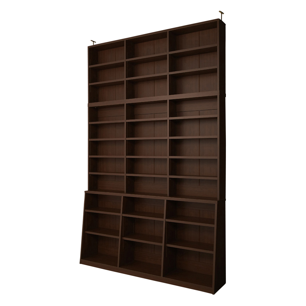 ≪幅150cm本体高さ232.5cm≫ 脚元安定1cmピッチ棚板頑丈薄型書棚 突っ張りタイプ本体高さ232.5cm 突っ張り収納 ラック 本棚 シェルフ 627515