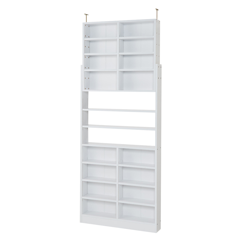 1台で壁いっぱいに本を収納!本好きのための壁面つっぱり本棚 本体幅90奥行17cm 突っ張り収納 ラック 本棚 シェルフ 627631