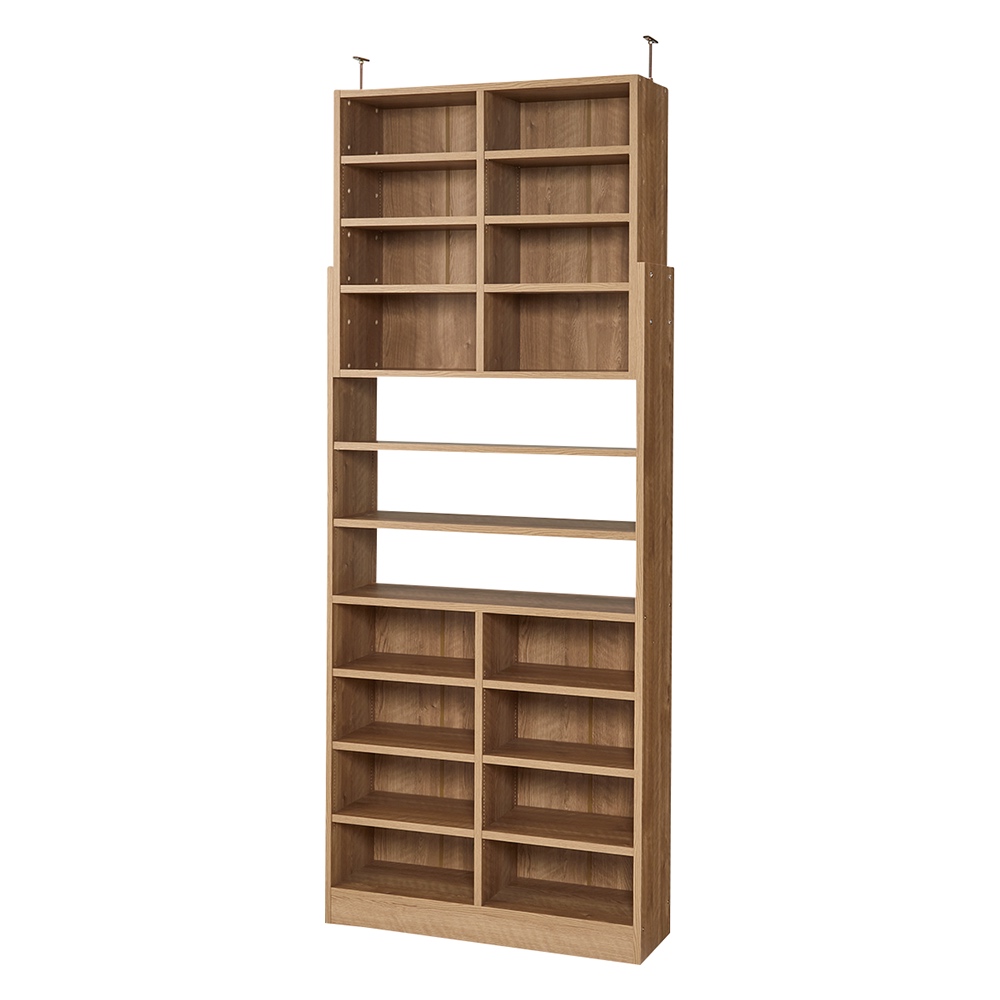 1台で壁いっぱいに本を収納！本好きのための壁面つっぱり本棚 本体幅90奥行29.5cm 突っ張り収納 ラック 本棚 シェルフ 627632