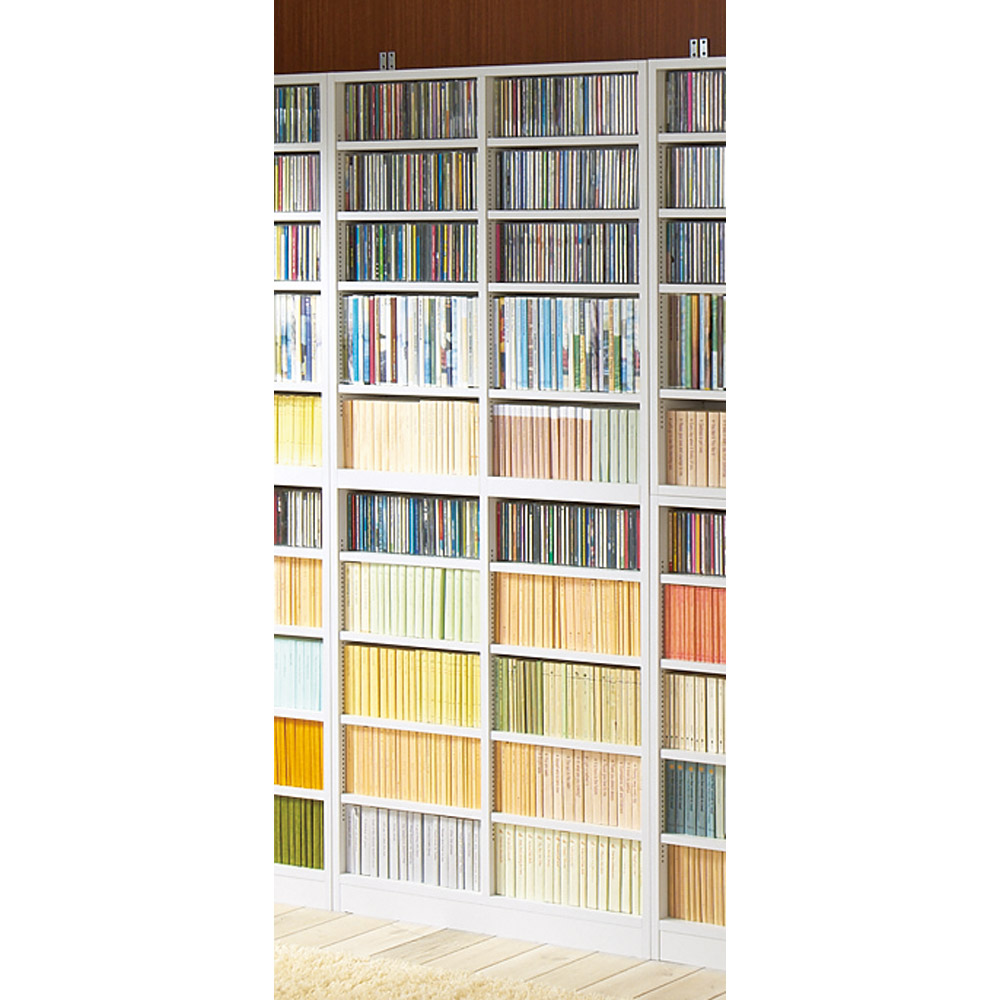 1cmピッチ薄型壁面書棚 奥行19cm 幅82cm 高さ180cm オープン コミックラック 本棚 ラック シェルフ 627807