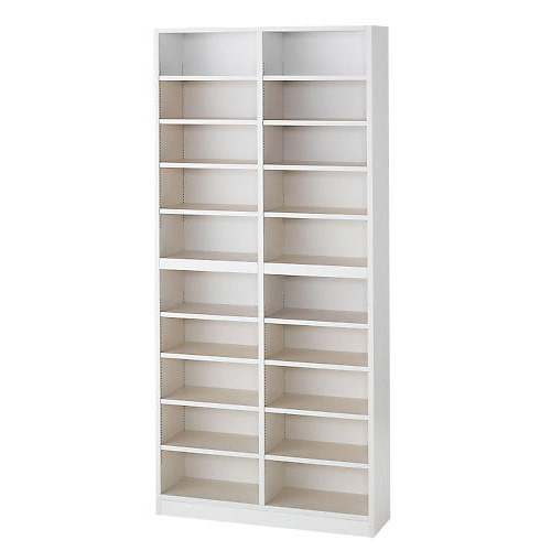 1cmピッチ薄型壁面書棚 奥行28cm 幅82cm 高さ180cm オープン コミックラック 本棚 ラック シェルフ 627810