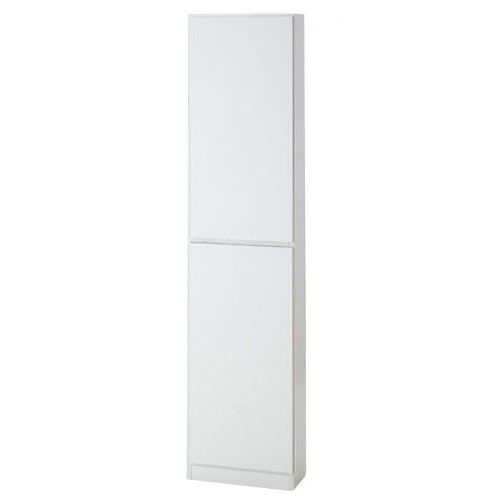 1cmピッチ薄型壁面書棚 奥行20.5cm 幅82cm 高さ180cm 扉 コミックラック 本棚 ラック シェルフ 627813