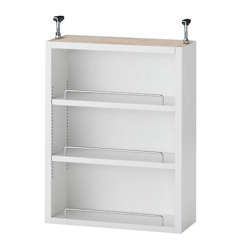 1cmピッチ薄型壁面書棚 奥行19cm 幅82cm 上置き高さ55cm オープン コミックラック 本棚 ラック シェルフ 627819