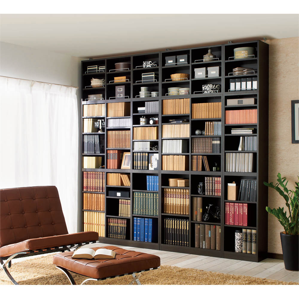 1cmピッチ薄型壁面書棚 奥行19cm 幅123cm 上置き高さ55cm オープン コミックラック 本棚 ラック シェルフ 627820