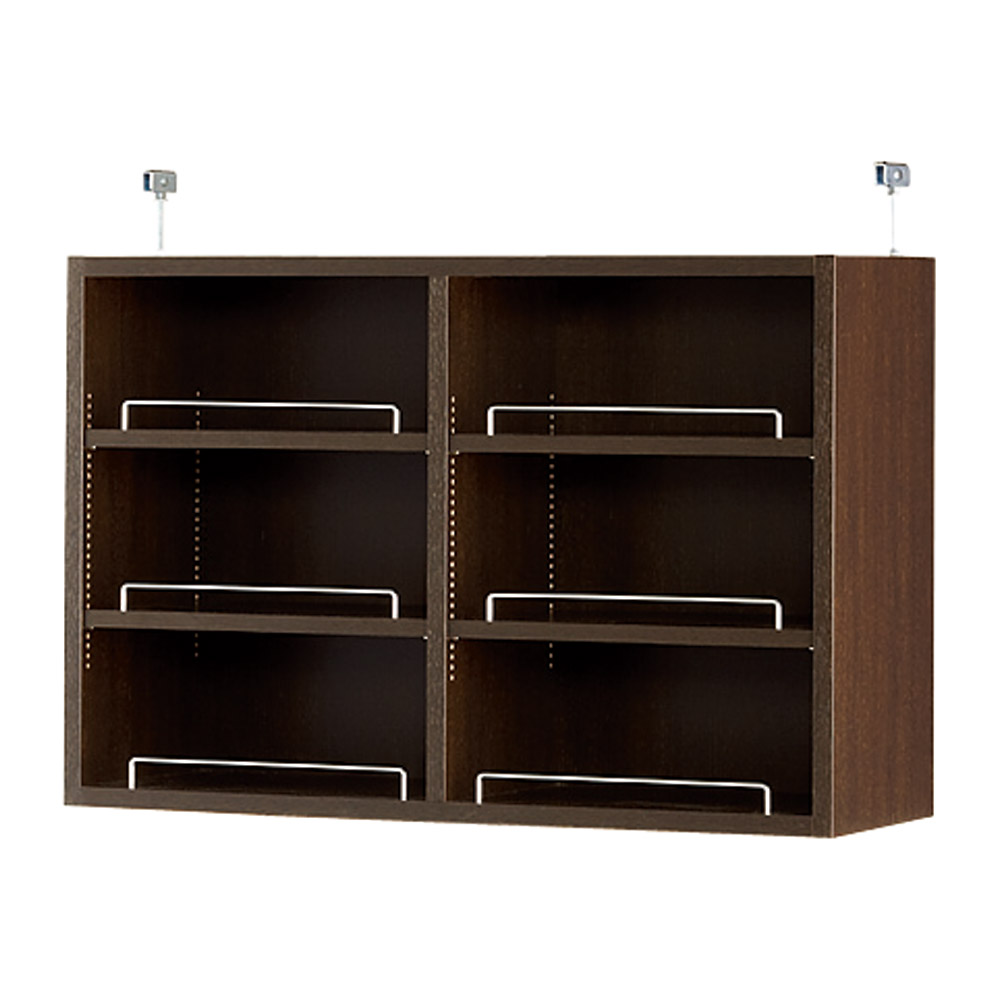 1cmピッチ薄型壁面書棚 奥行28cm 幅82cm 上置き高さ55cm オープン 壁面収納ラック 本棚 壁面収納 システム収納 627822