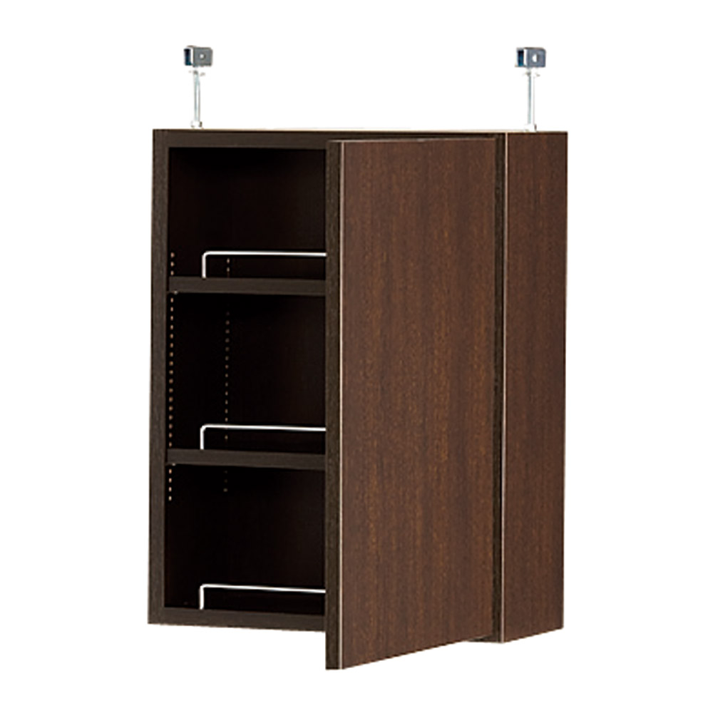 1cmピッチ薄型壁面書棚 奥行20.5cm 幅42cm 上置き高さ55cm 扉 コミックラック 本棚 ラック シェルフ 627824