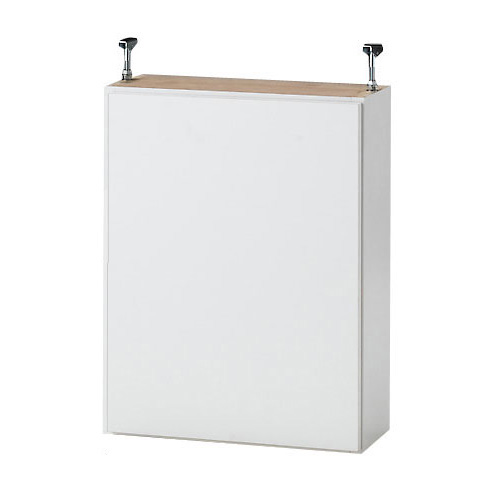 1cmピッチ薄型壁面書棚 奥行20.5cm 幅123cm 上置き高さ55cm 扉 コミックラック 本棚 ラック シェルフ 627826